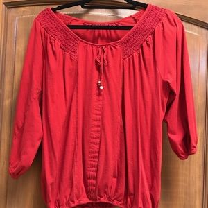 Boho, Western Terra Cotta Blouse Size M